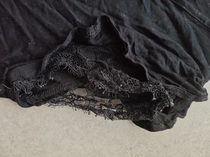 Haut Promod noir manches courtes brodées taille L - photo numéro 4