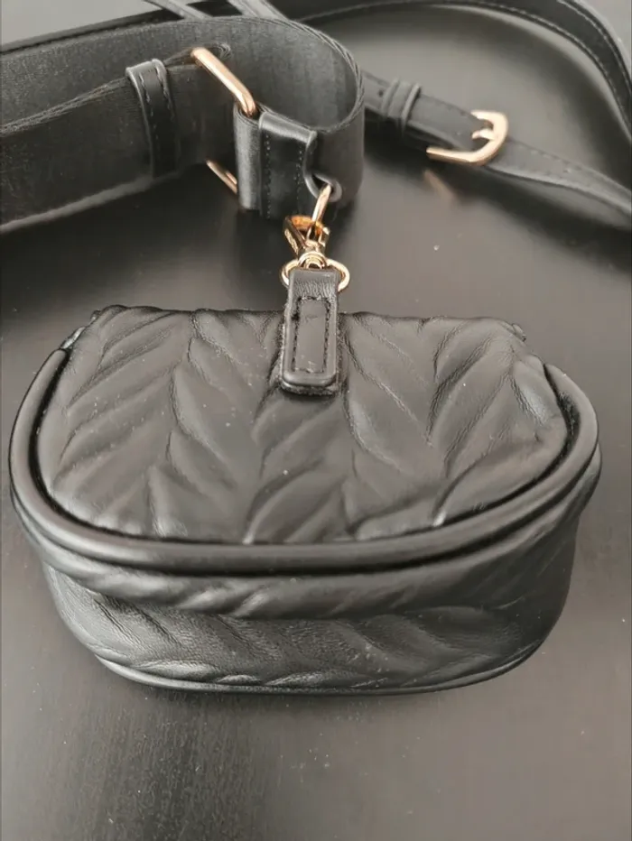 Mini-sac Valentino Mario Valentino matelassé noir – ceinture & bandoulière - photo numéro 3