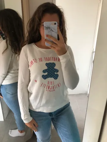 Sweat-shirt blanc/crème