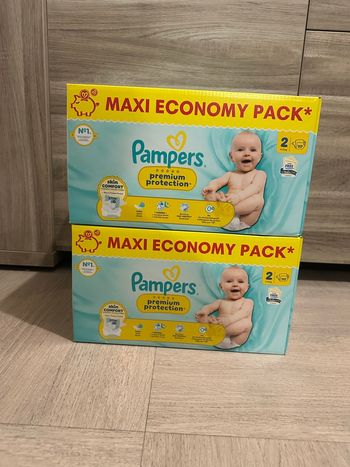 Lot de 2 paquets couche Pampers Premium Protection taille 2 - 234 couches 