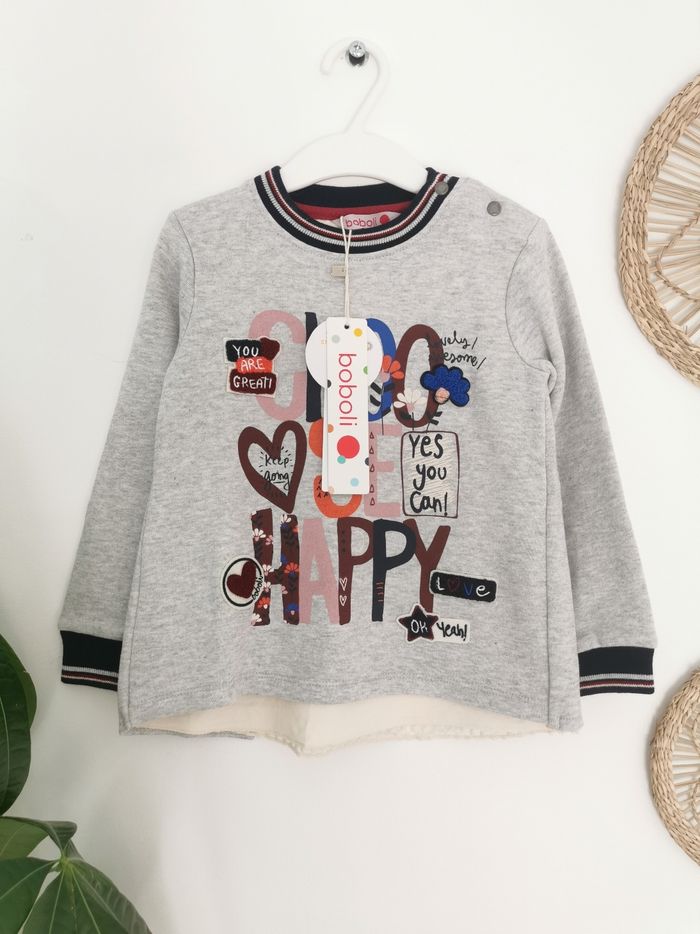 Sweat gris chiné fendu dans le dos Boboli 2 Ans