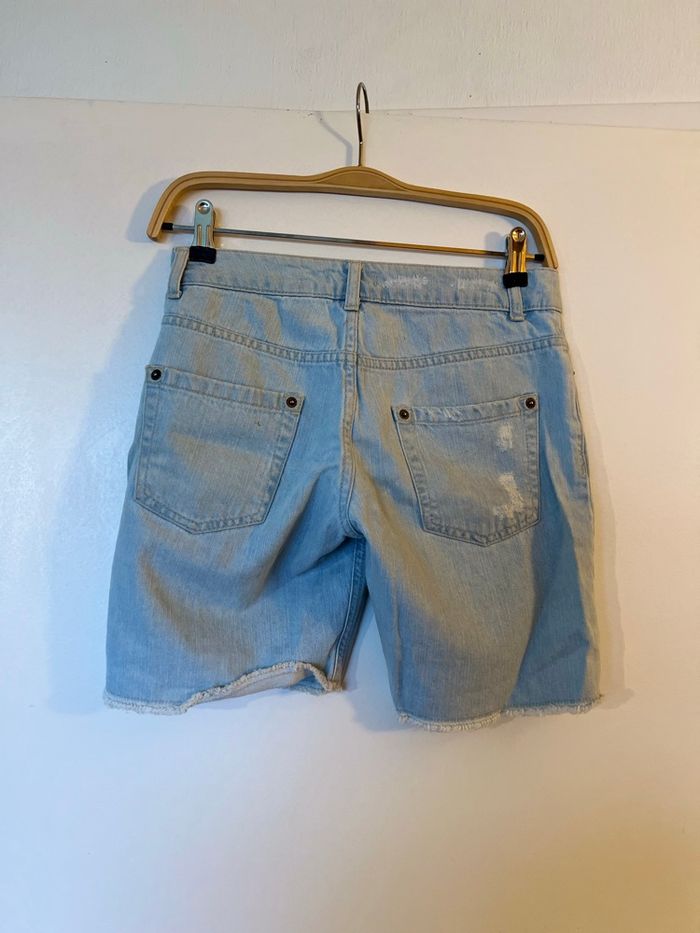 👉 Short en jean clair vintage 📌 Effet usé – Taille S - photo numéro 6
