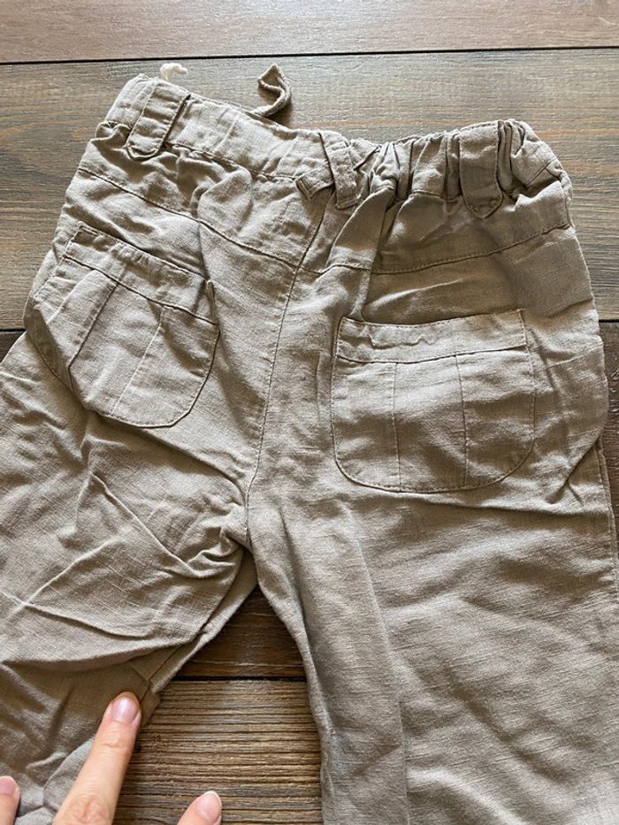 Pantalon beige léger tout compte fait 6mois lin - photo numéro 2