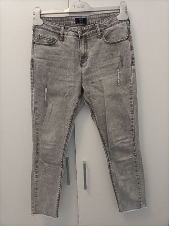 Jean court skinny gris clair