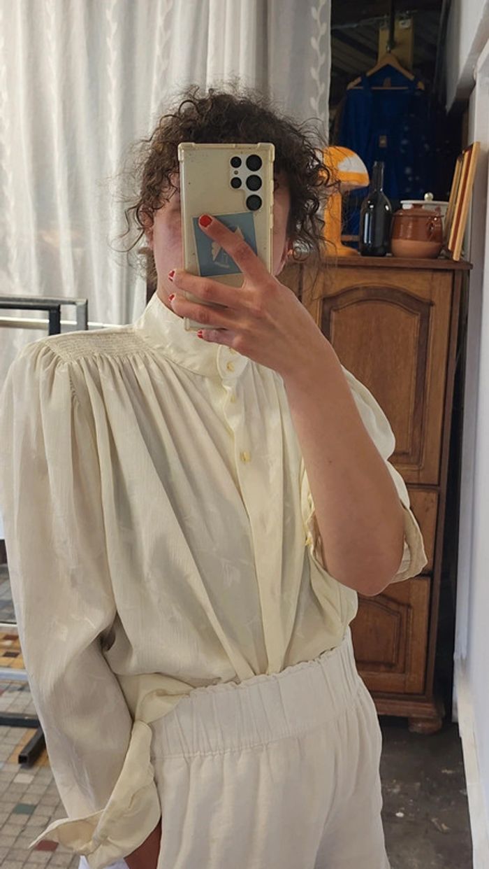 Superbe blouse fluide satinée vintage made in France