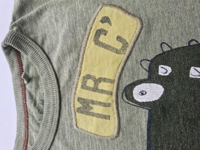 T-shirt manches courtes effet usé 1 an ½ - 2 ans Next Vert kaki chiné Crocodile hey mr c' just chill - photo numéro 3
