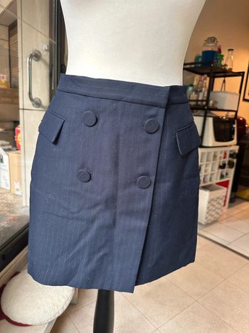 Jupe bleue rayures blanches - Zara