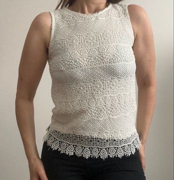 Débardeur crème en dentelle taille S stradivarius