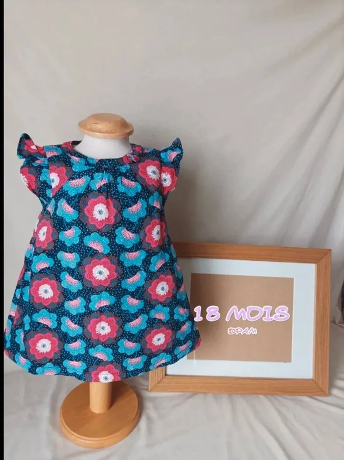 Adorable Robe Fleurie Doublée Polaire Neuve - Du Pareil Au Même - 18 Mois