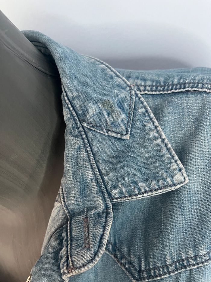 Chemise/veste en jean Sandro taille M effet usé - photo numéro 4