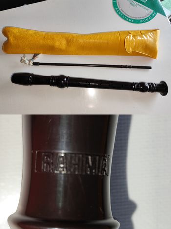 Flute a bec plastique noir avec son etui marque rahma