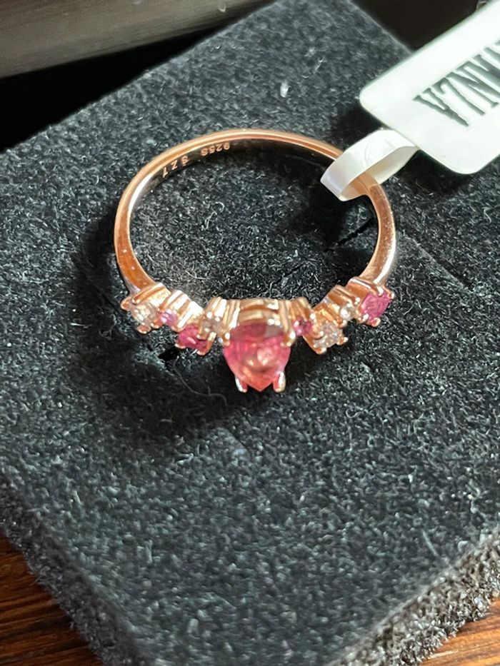 Bague doré et rose en argent taille 07 - photo numéro 5