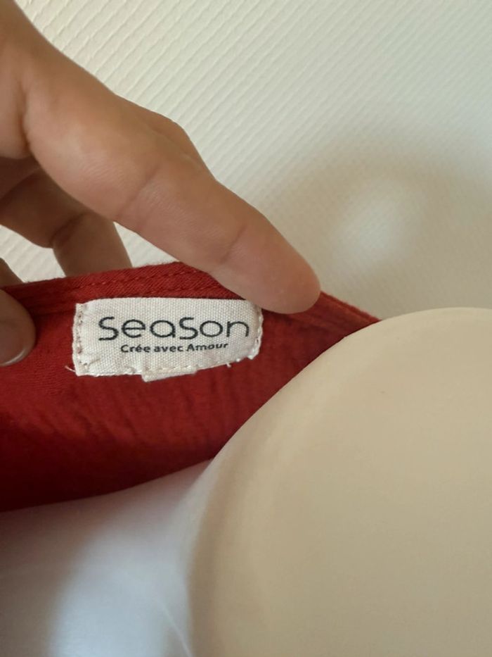 Blouse bordeaux en très bon état season taille S - photo numéro 7