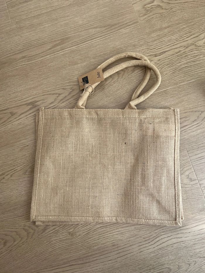 Vends sac cabas toile de jute personnalisé enseignante Fabienne - photo numéro 2