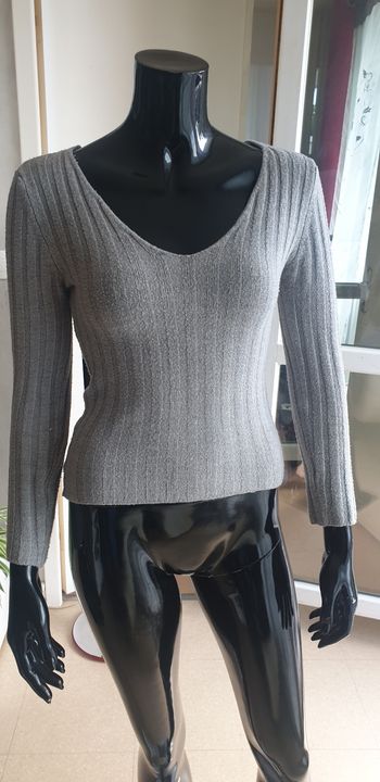 Pull col V gris jennyfer 36