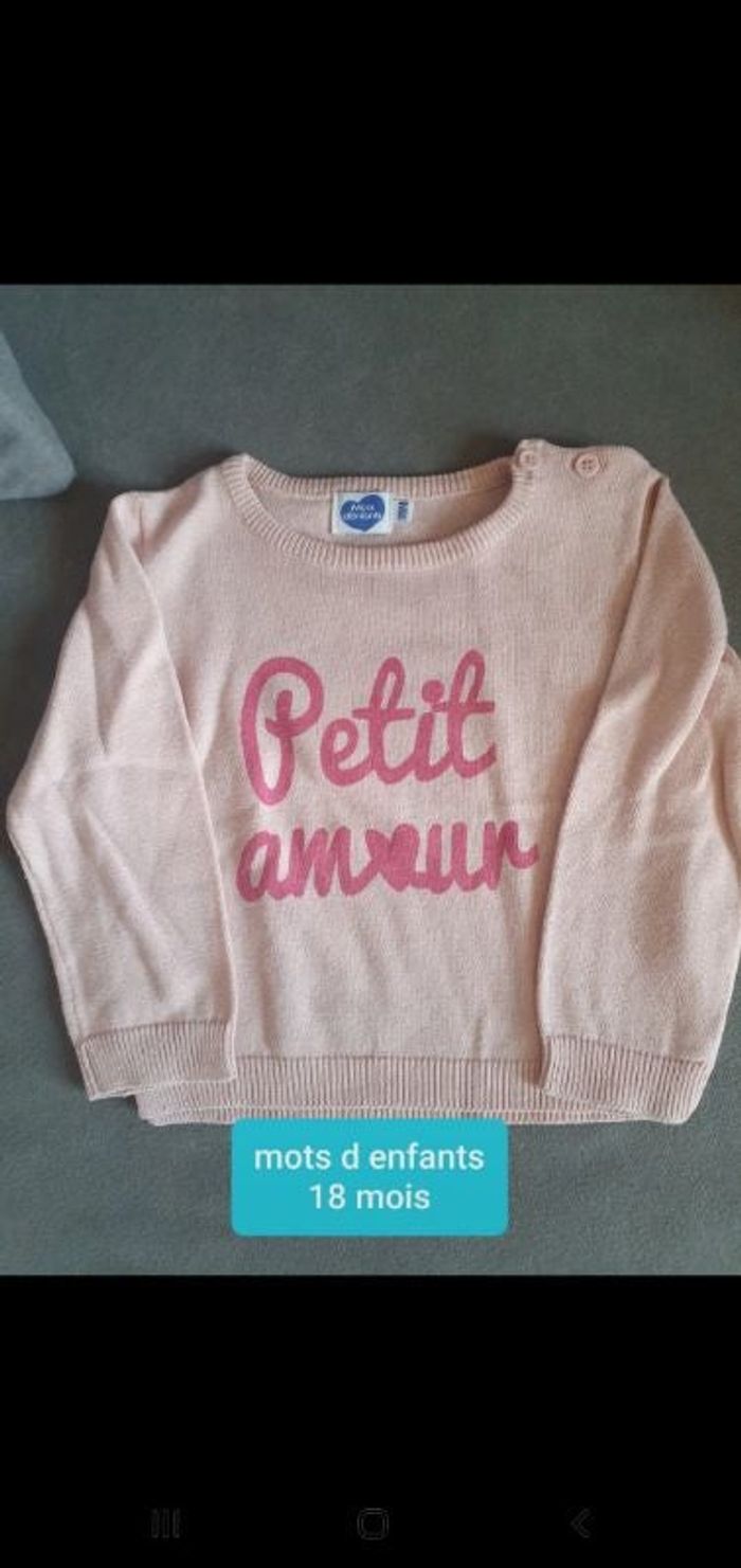 Pull bébé filles rose