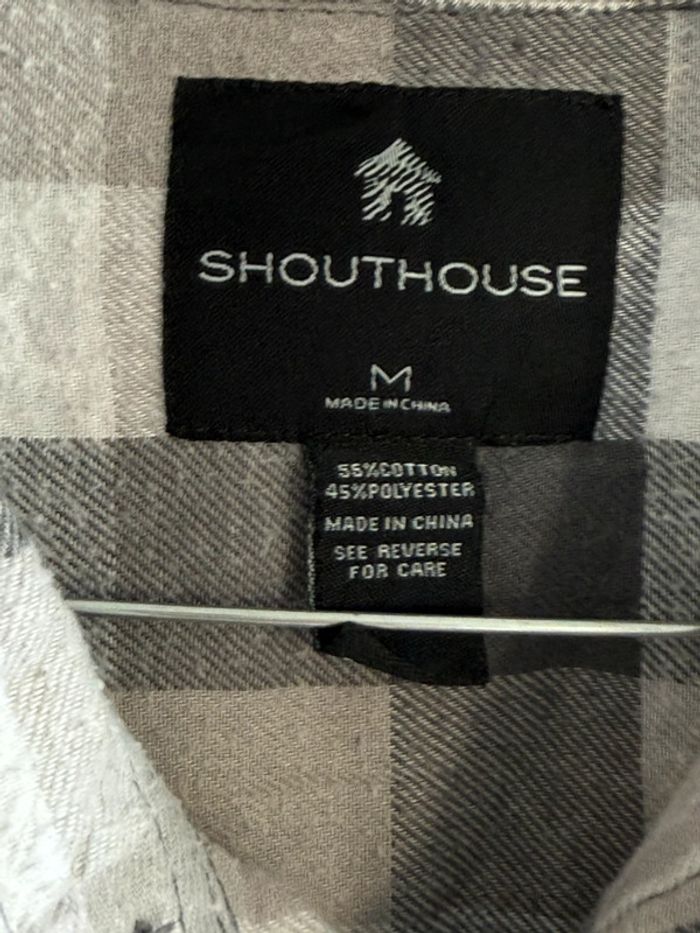 Chemise / Surchemise vintage Shout House en coton taille M couleur grise & blanche. - photo numéro 4