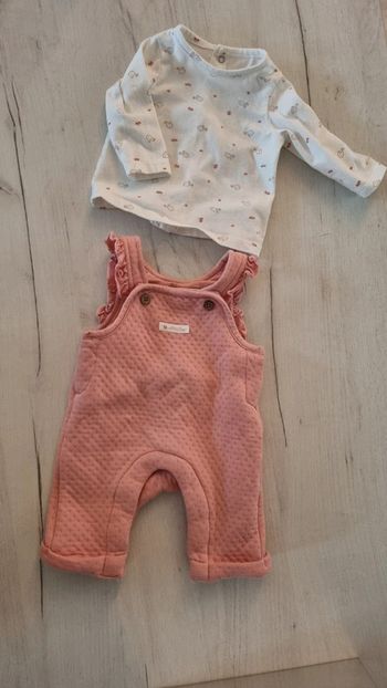Salopette + t-shirt taille 1 mois 54cm Orchestra