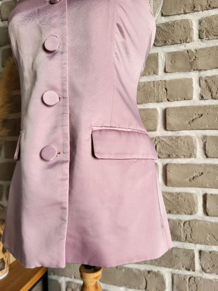 Magnifique bustier boutonné rose satiné Zara - Parfait état - photo numéro 6