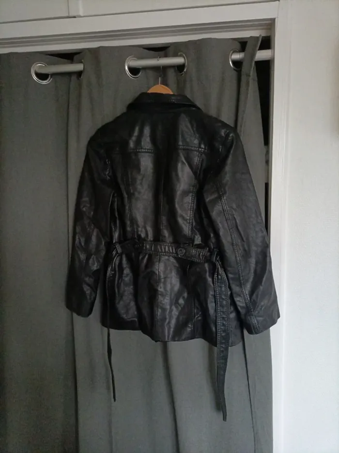 Veste saharienne en cuir véritable - photo numéro 4