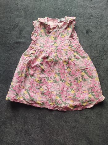 Robe à Fleurs Rose Sans Manches – Taille 12 Mois (74 cm)