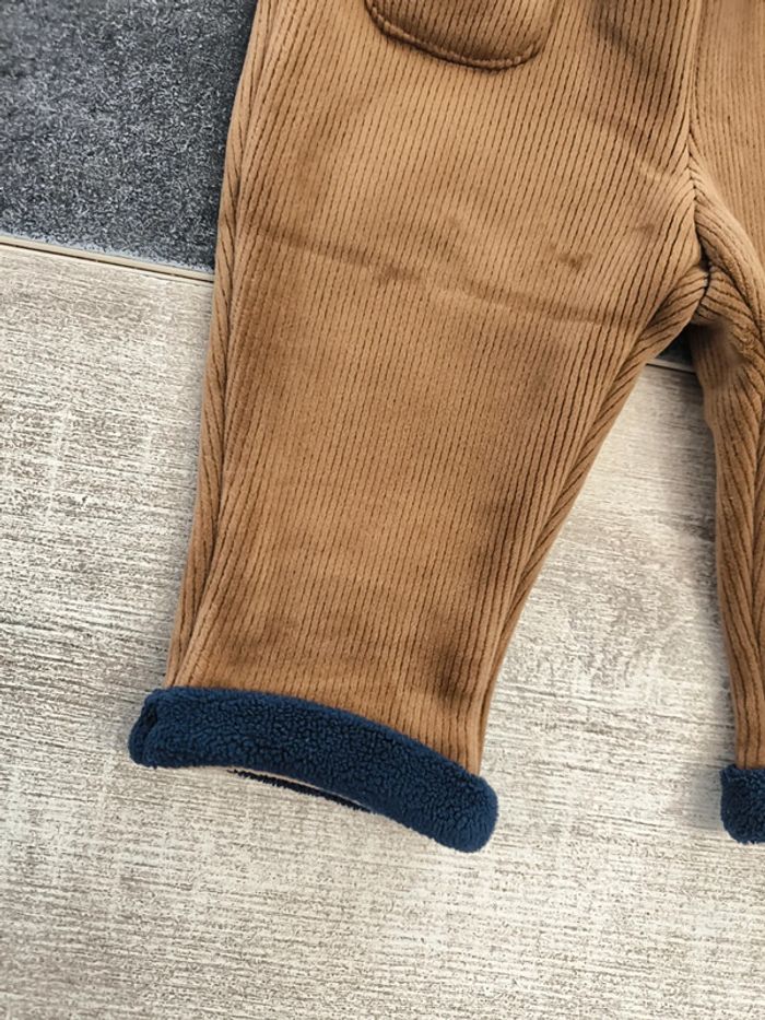 Pantalon legging polaire velours côtelé garçon 9 mois obaibi - photo numéro 3