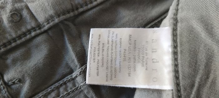 Jean marque Sandro taille 36 couleur kaki pour femme, très bon état - photo numéro 5