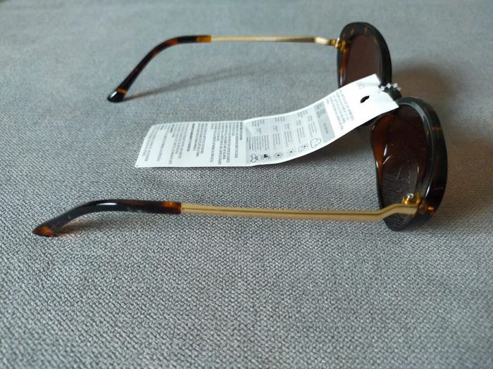 Lunettes de soleil rondes écaille & doré – Neuves avec étiquette - photo numéro 4