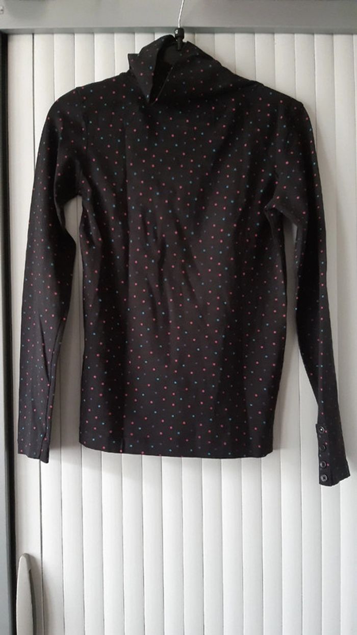Col roulé noir à pois 10 ans - photo numéro 2