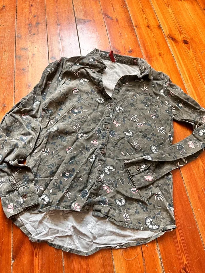 Chemise fpc kaki fleuri 12a