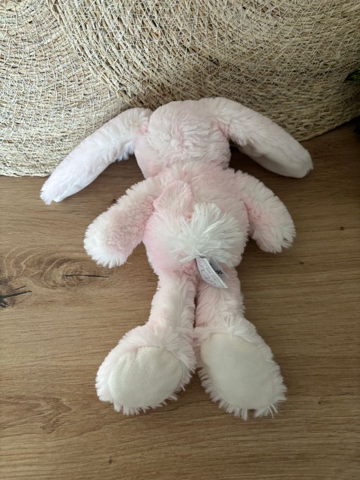 Doudou lapin rose blanc Fluffy histoire d’ours - photo numéro 3