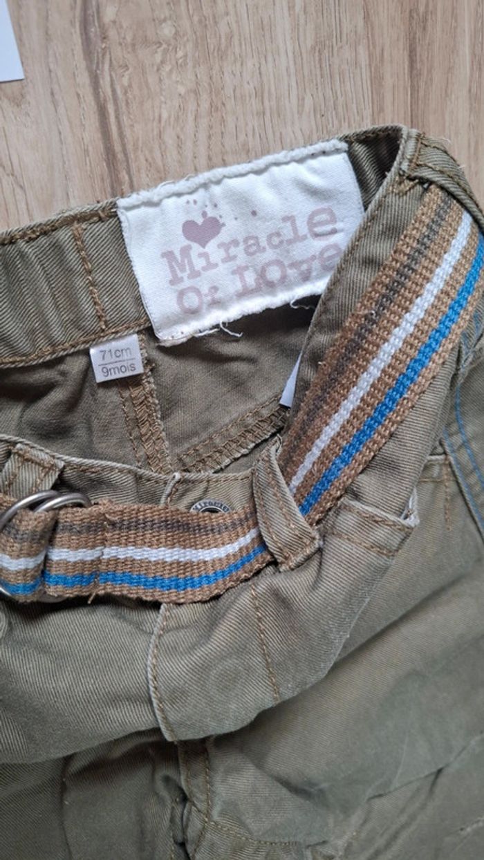 Pantalon kaki 9mois +ceinture NEUF - photo numéro 2