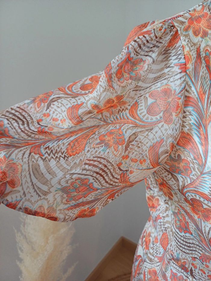 Robe fluide cache-coeur Flamant Rose taille M 38 - photo numéro 4