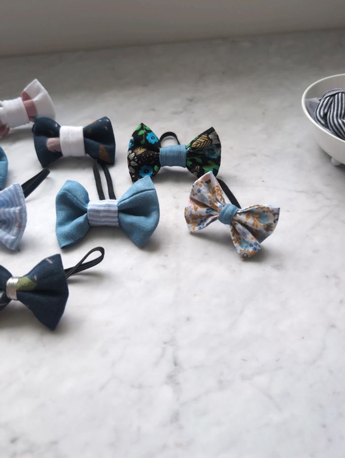 Noeud sur élastique pour cheveux fait main - photo numéro 3