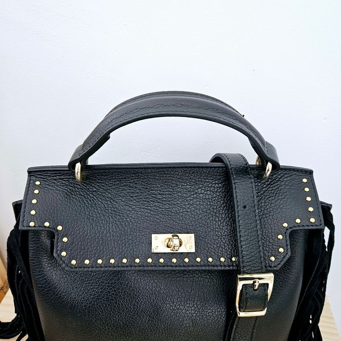 🇮🇹Sac a main 100% Cuir  Noir verapelle🇮🇹 The genuine leather neuf - photo numéro 4