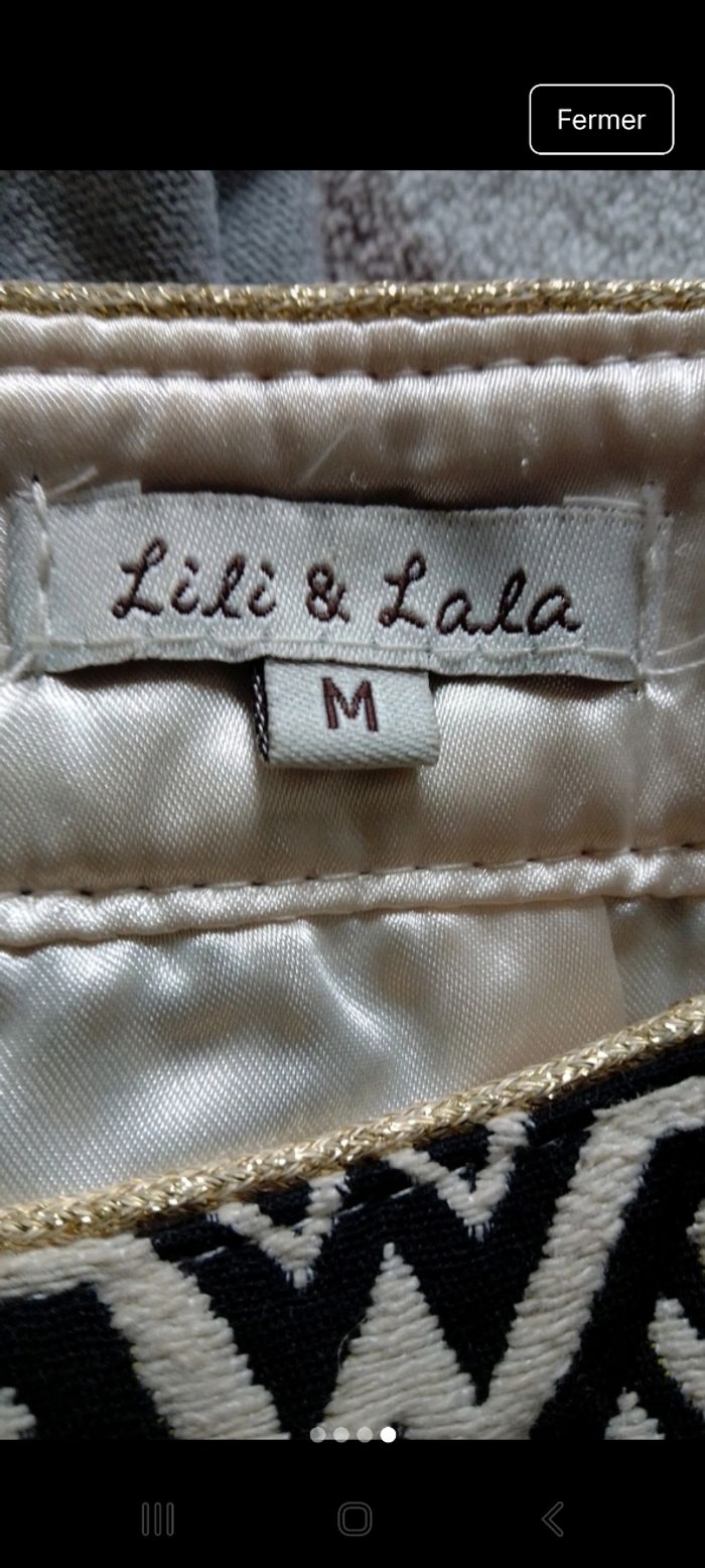 Jupe courte crème/noir/vert - photo numéro 4