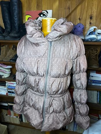 Doudoune légère pois rose