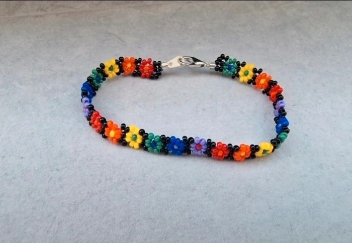 Bracelet multicolore motif fleurs - photo numéro 2