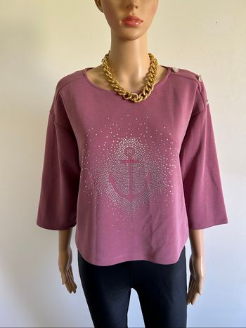Pull sweat rose neuf avec strass Naf Naf taille S