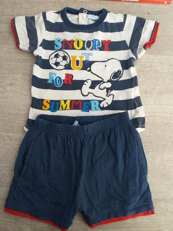 Ensemble short/t-shirt Snoopy garçon 6 mois