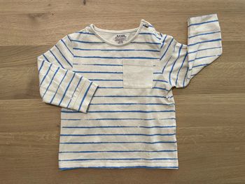T-shirt manches longues bleu et beige kiabi 24 mois