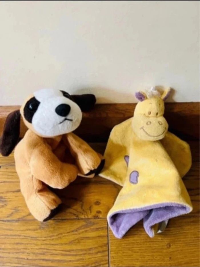 Lot deux peluches enfants doux - photo numéro 2