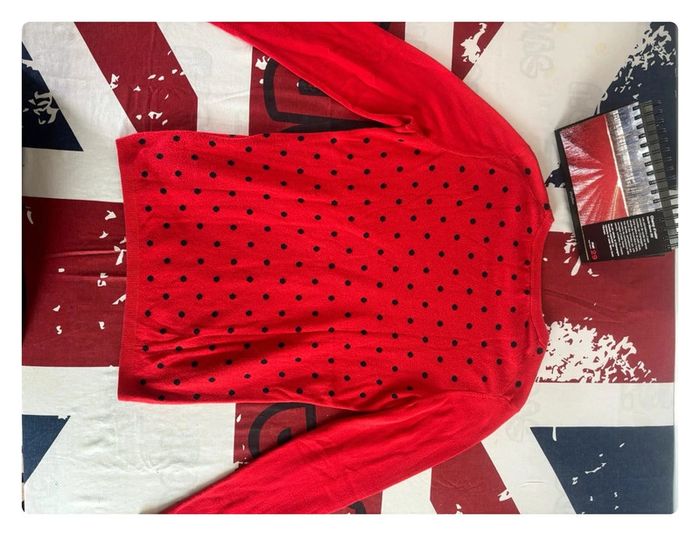 Sweat Tommy Hilfiger à pois rouge et bleu taille M - photo numéro 7