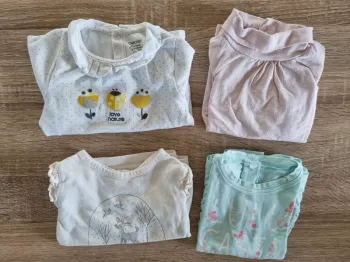 Lot de 4 t-shirt manches longues fille