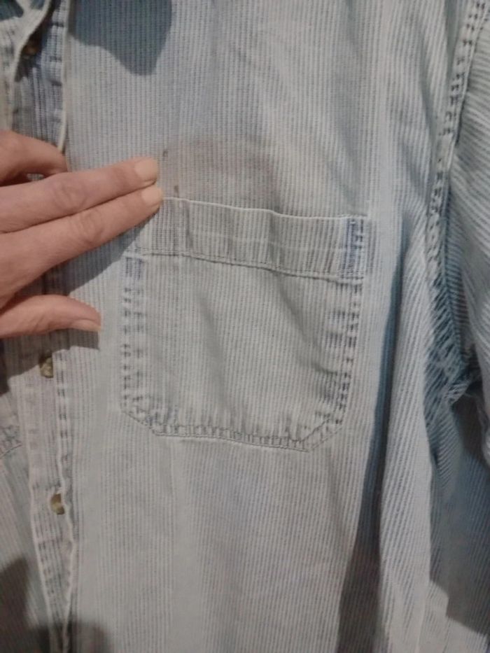 Chemise homme m rayures fines aspect vieilli c69 - photo numéro 9