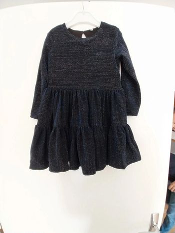 Robe 3 ans de soirée bleu gris noir