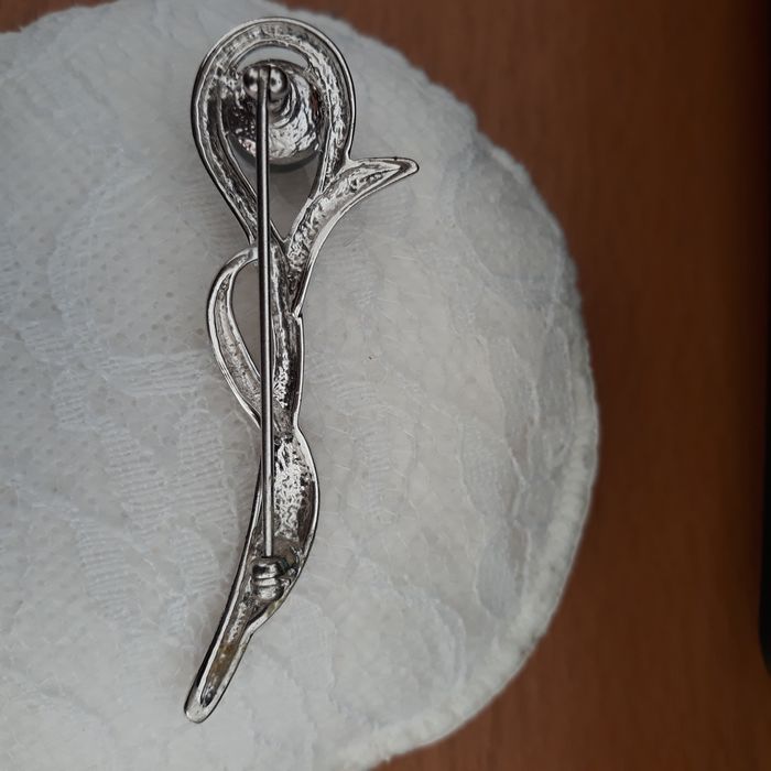 Faby27800 Broche argentée avec perle grise - photo numéro 2