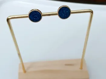 Boucles d’oreilles puces rondes scintillantes – finition chic et moderne