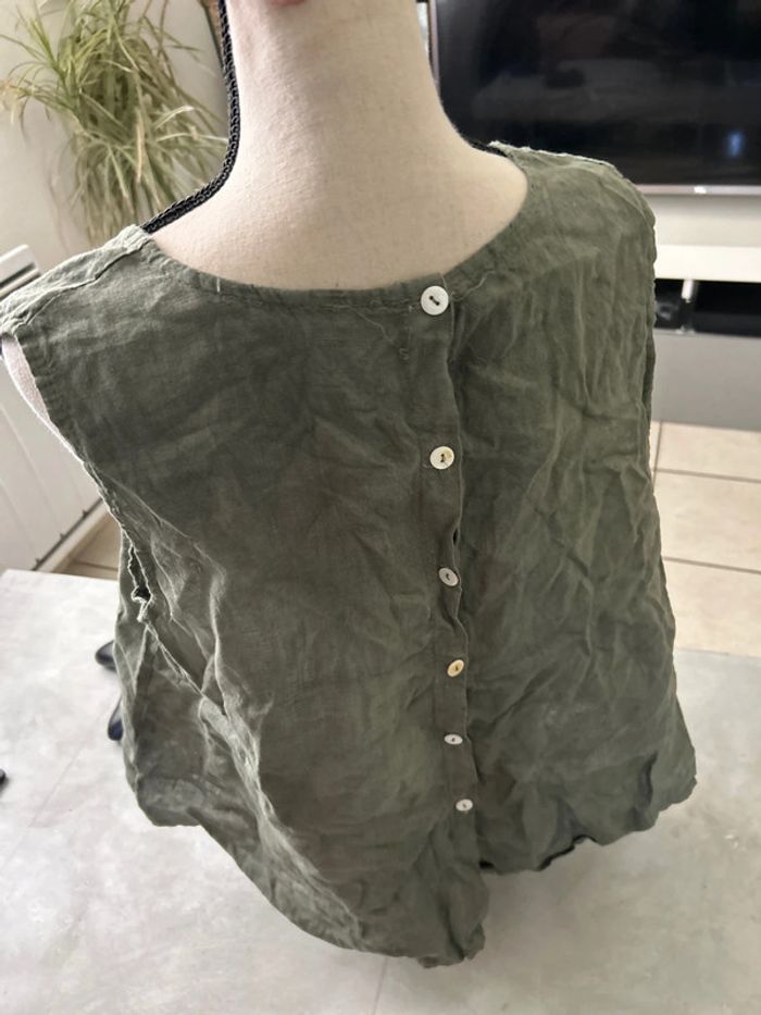 Blouse sans manches puro lino - photo numéro 2