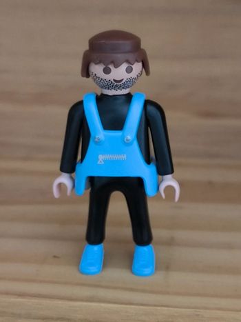 Playmobil personnage homme noir et salopette bleue